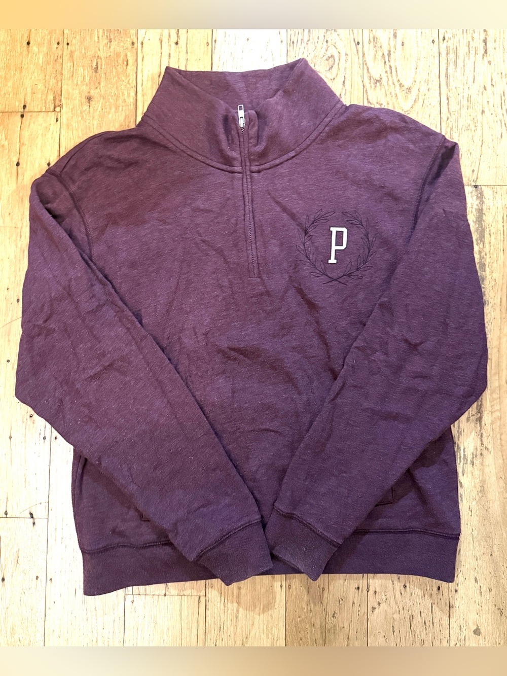 Victoria's Secret PINK burgundy quarter zip sweatshirt